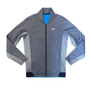 Nike Tiger Woods Collection Jacket Mens Small Blue Grey Golf Hypervis Full Zip